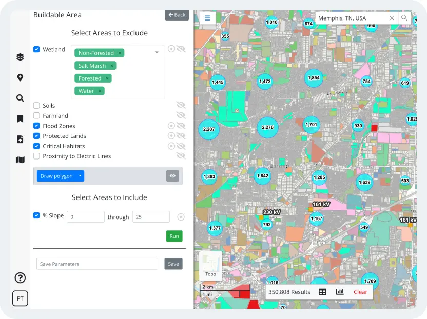 Buildable Area tool used to support land acquisition decisions