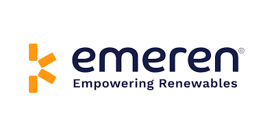 Logo of Emeren, a leading global green energy conglomerate